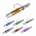 Whistle Key Chain LED Light with Compass